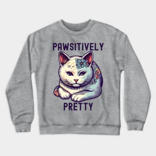 Pawsitively pretty Japanese cat Crewneck Sweatshirt